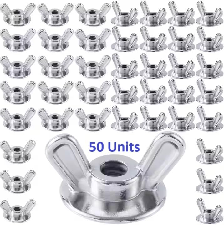 Mighty Fasteners Zinc Die-Cast Washered Wing Nuts, 1/4"-20, 50-Pack - Image 3